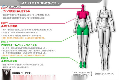 Megami Device M.S.G 01 Tops Set Skin Color D Plastic Model