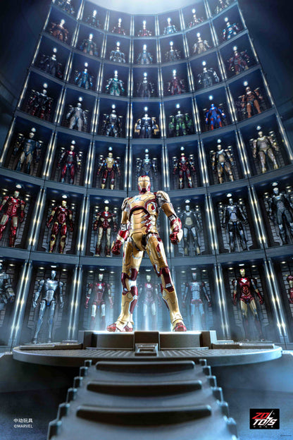 MARVEL Avengers: Iron Man Mk.46 - 7-inch Action Figure + Hall of Armor Set