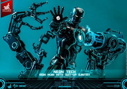 Neon Tech Iron Man mit Suit-Up Gantry Hot Toys