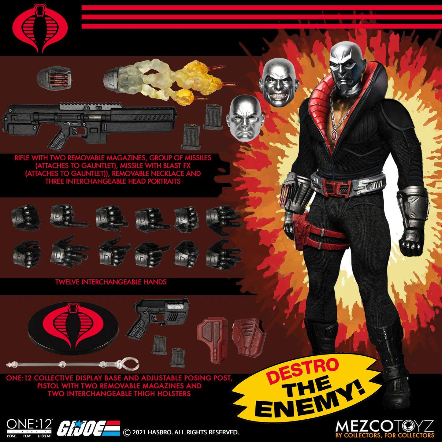 Destro mit Leuchtfunktion - G.I. Joe - Mezco