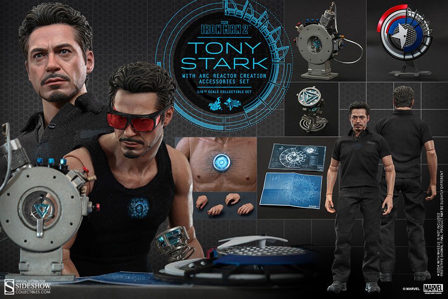 Tony Stark with Arc Reactor Creation Accessories Iron Man 2 Movie Masterpiece Hot Toys