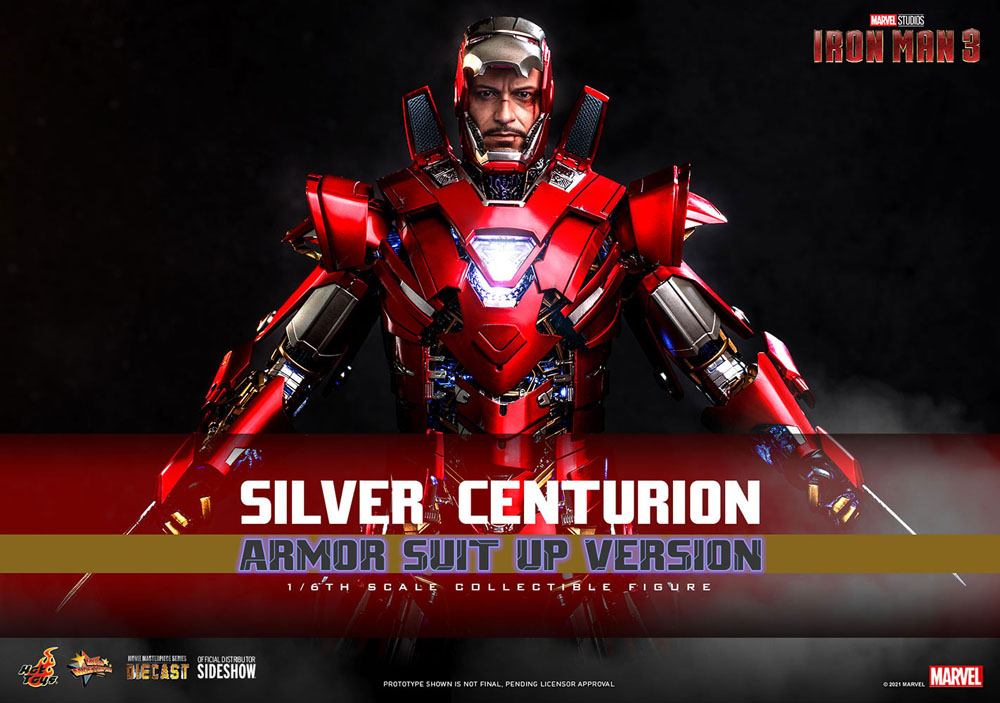 Iron Man 3 Movie Masterpiece Actionfigur Silver Centurion (Armor Suit Up Version) - Anime Figuren günstig kaufen
