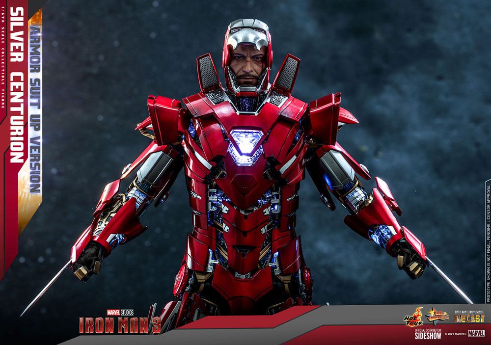 Iron Man 3 Movie Masterpiece Actionfigur Silver Centurion (Armor Suit Up Version) - Anime Figuren günstig kaufen