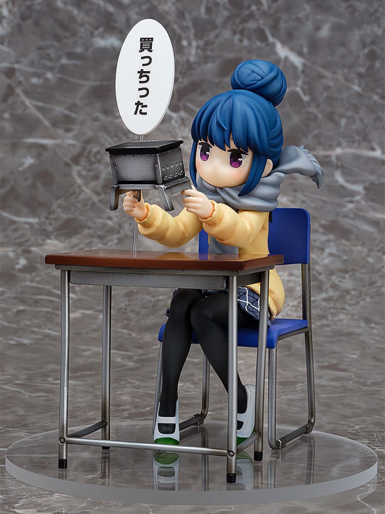 Laid-Back Camp PVC Statue 1/7 Rin Shima: Look What I Bought Ver. 14 cm