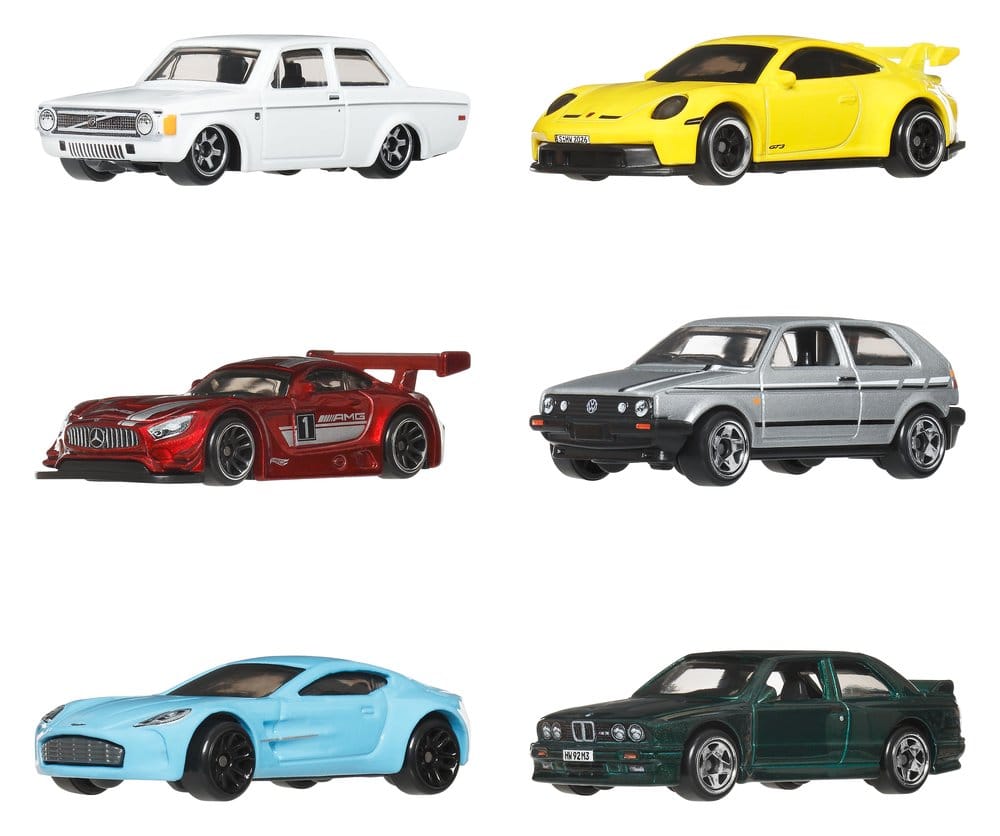 Hot Wheels Silver Series Die-Cast Fahrzeuge 6er-Pack Euro Style - Anime Figuren günstig kaufen