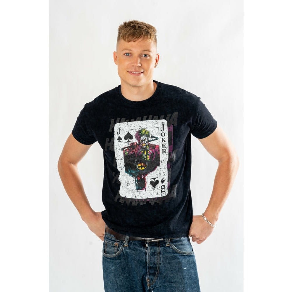 DC Comics T-Shirt The Joker Playing Card (Auswasch-Optik / Vintage Style) - Anime Figuren günstig kaufen