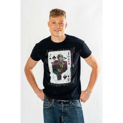 DC Comics T-Shirt The Joker Playing Card (Auswasch-Optik / Vintage Style) - Anime Figuren günstig kaufen