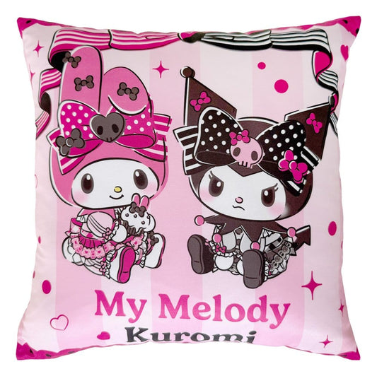 Sanrio Pink Black Party Series Kissen Kuromi & My Melody 35 x 35 cm - Anime Figuren günstig kaufen
