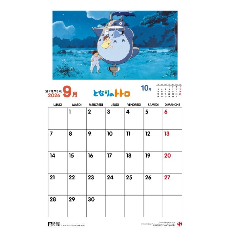 Mein Nachbar Totoro Kalender 2026 *Französische Version* - Anime Figuren günstig kaufen