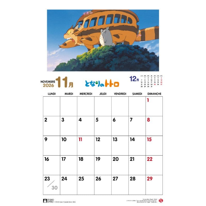 Mein Nachbar Totoro Kalender 2026 *Französische Version* - Anime Figuren günstig kaufen