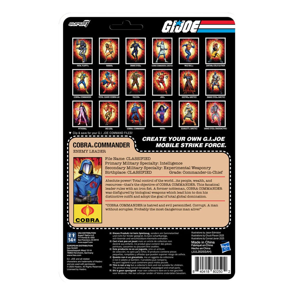 GI Joe ReAction+ Actionfigur Wave 06 Cobra Commander (Movie, Black Cape) - Anime Figuren günstig kaufen